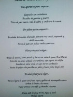 Casa D'ojalatero menu