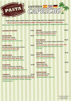 Cafeteria Capricho menu